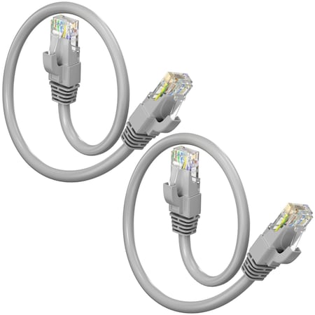 Maximm Cat6 Ethernet Cable 1ft 10Gbps 550MHz UTP, 2PK, Gray, 2PK CAT6CCA-1GR-2PK