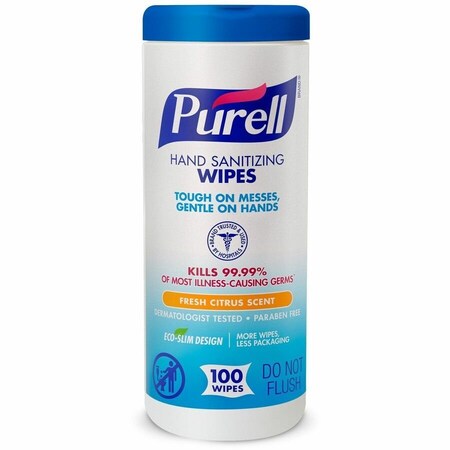 Purell Sanitizing Wipes, Canister, Fresh Citrus, White GOJ911112