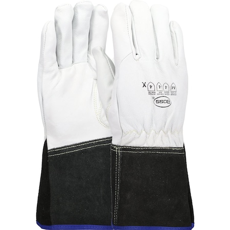 Boss Premium Top Grain Goatskin Leather Drivers Glove with A4 Aramid Blend Lining, Gauntlet Cuff 1JL4061CGM