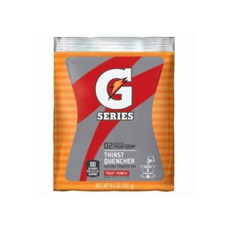 Gatorade G Series 02 Perform Thirst Quencher Instant Powder, 8.5 oz, Pouch, 1 gal Yield, Fruit Punch, 40PK 308-03808