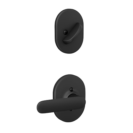 Schlage Residential Davlin Lever with Remsen Rose Interior Active Trim with 12326 Latch and 10269 Strikes Matte F59DAV622RMN