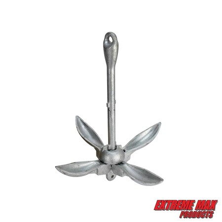 Extreme Max 3006.6669 BoatTector Galvanized Folding/Grapnel Anchor - 13 lbs. 3006.6669