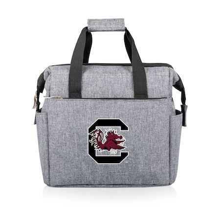 Picnic Time Family Of Brands NCAA South Carolina Gamecocks On The Go Lunch Bag Cooler - Soft Cooler Lunch Box, Heathered Gray 510-00-105-524-0