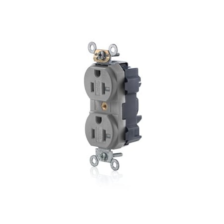 Leviton Lev-Lok Commercial Grade Tamper Resistant Duplex Receptacle, 20 Amp, 125 Volt MT563-SGY