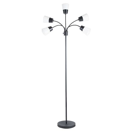 Boston Harbor LED Floor Lamp, 5 Heads, Black Finish GS-F120121-02