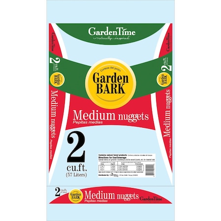 Garden Time 2 Cu. ' Medium Pine Decorative Bark Mulch Nuggets GT 00121