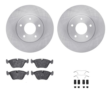 Dynamic Friction Co DFC Rotors with EURO 5000 Ceramic Brake Pads includes Hardware 6612-20027