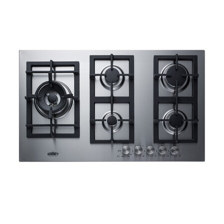 Summit 34in Wide 5-Burner Propane Gas Cooktop In Stainless Steel _x000D_ GCJ536SSLP
