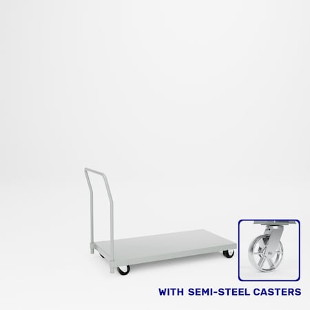 Pucel Dolly Platform Truck, 24 in W x 48 in L x 36 in H, Gray 24-PTD-48S