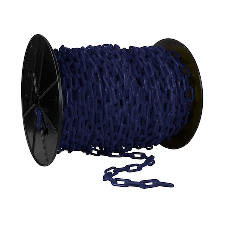 Mr. Chain 1.5" x 200' Cobalt Blue Plastic Safety Chain - Reel 30166