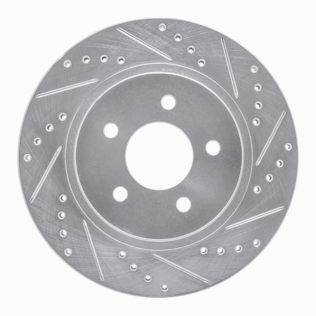 Dynamic Friction Co DFC Brake Rotor - Drilled and Slotted - Silver 631-54058R
