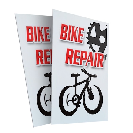Signmission Bike Repair, Plastic Signs Only 24 Inch x 36 Inch, Corrugated Plastic, 2PK CSB-2436-2PACK-Bike Repair