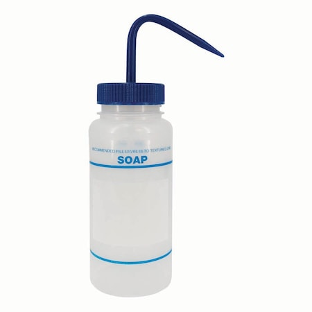 Jorgensen Laboratories Safety Labeled Wash Bottles, "Soap", Labeled Wash Bottle, 500mL (16 oz) J0817E