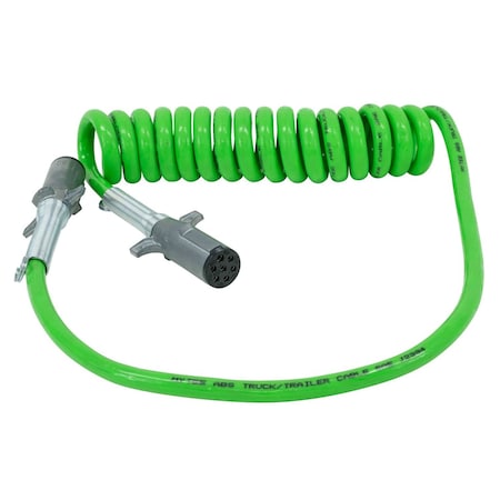 Mytee Products 7-Way ABS Coil 15ft Green 48in x 12in Leads Trailer x Tractor MP-ABS15-48x12