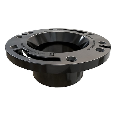 Oatey Closet Flange, 3, 4 in Connection, ABS, Black, For: 3 in, 4 in Pipes 43502
