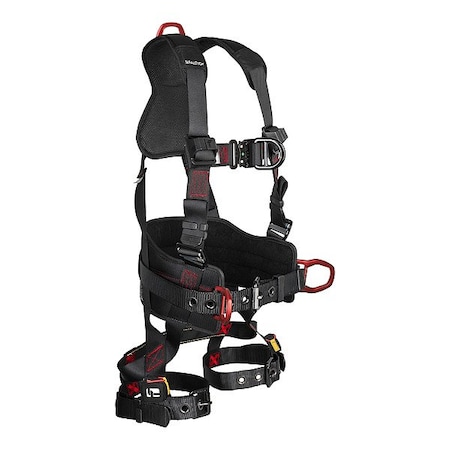 Falltech FT-Iron Full Body Harness, M, 425 lb, Quick-Connect Chest/ Tongue Leg Straps, Back, Chest D-Ring 8144FDM