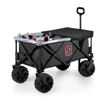 Picnic Time Family Of Brands NCAA Stanford Cardinal Adventure Wagon Elite All-Terrain Folding Beach Wagon 741-85-679-534-0