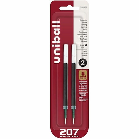 S.P. Richards Co uniball Gel Impact RT Rollerball Pen Refills, Black, 2PK UBC65873PP
