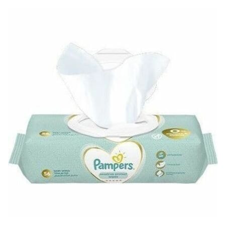 Pampers Sensitive Baby Wipes, 6.8 x 7, Unscented, White, 56 Wipes, 8PK 87076