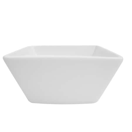 Cac Foodservice CAC China Kingsquare 5-Inch 13-Ounce Super White Porcelain Deep Square Bowl, Box of 36, 36PK KSE-DB5