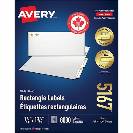 Avery Easy Peel Return Address Labels, PK8000 05167
