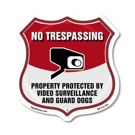 Signmission No Trespassing Shield Sign Property Prot, 6 Inch X 6 Inch, Plastic Sign SHI-P-6-416