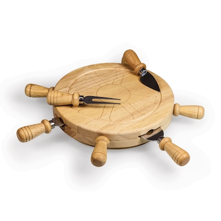 Picnic Time Family Of Brands Mariner Lazy Susan Cheese Cutting Board & Tools Set, Parawood 904-00-505-000-0