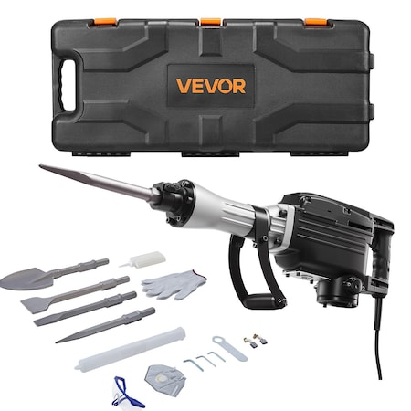 Vevor Large Demolition Jack Hammer, 2800 W Powerful Electric Jackhammer, 1200 BPM Concrete Breaker Z1G-ZZB-65