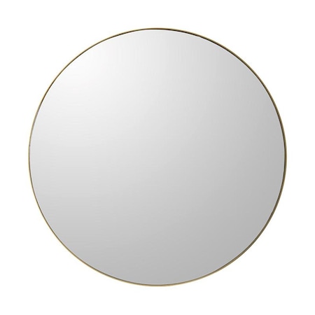 Homeroots 30" Gold Round Wood Framed Accent Mirror 485031