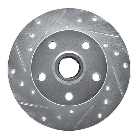 Dynamic Friction Co DFC Brake Rotor - Drilled and Slotted - Silver 631-74010L