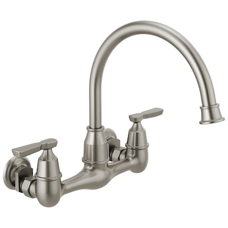 Delta Corin Two Handle Wall Mounted Kitchen Faucet In Stainless 22722LF-SS
