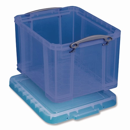 Really Useful Box Snap-Lid Storage Bin, 8.45 gal, 14in x 18in x 12.25in, Transparent Blue 32TBL