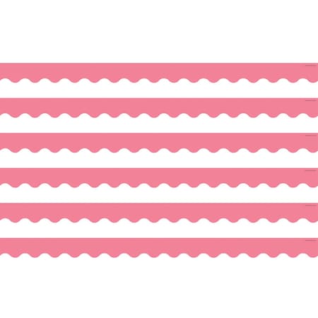 Teacher Created Resources Light Pink Scalloped Border Trim, 35 Feet Per Pack, 6PK TCR2147