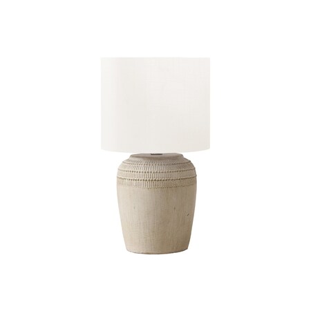 Monarch Specialties Lighting, 17"h, Table Lamp, Beige Ceramic, Ivory / Cream Shade, Contemporary I 9779