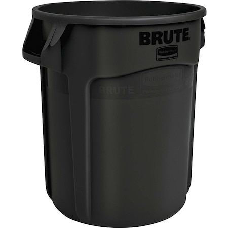Rubbermaid Commercial BRUTE Trash Can, Round, 55 gal Capacity, 26 1/2 in W, 33 in H, Black 1779739