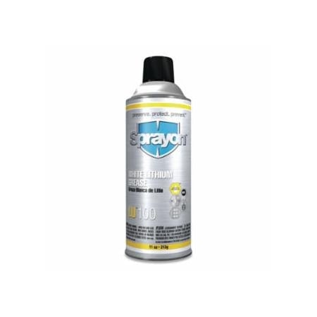 Sprayon LU100 White Lithium Grease, 11 oz Fill, 16 oz Container, Aerosol Can, 12PK 425-SC0100000