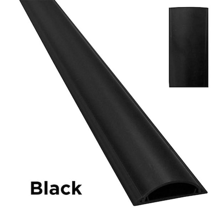 Switch On Cable Protector, 9/16 in H, 3 ft L, 2 in W, 1 Channel, PVC, Black SW3579882