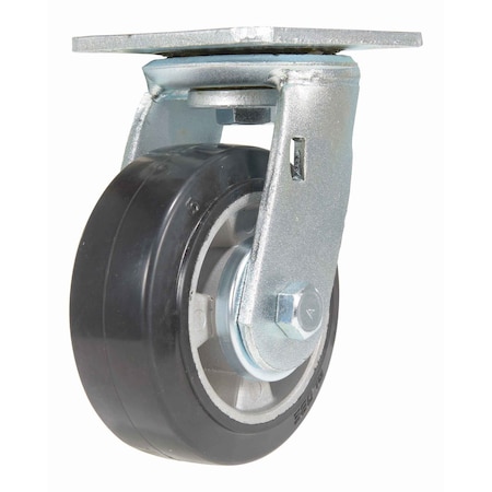 Vestil Rubber Swivel Caster 5 In. Diameter x 2 In. Width 661 Lb. Capacity Dark Black/Gold CST-VE-5X2MRA-S
