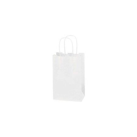 Bubblefast 250-5 1/2 x 3 1/4 x 8 3/8'' White Paper Shopping Bags, 250PK BFBGS101W