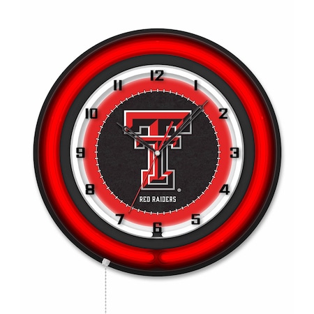 Holland Bar Stool Texas Tech University 19 Double Neon Wall Clock Clk19BK