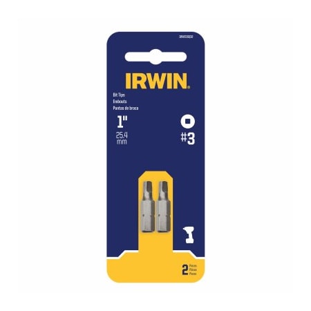 Irwin 2PC 1 No3 SQ Screw Bit IWAF21SQ32