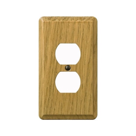 Amertac Contemporary Outlet Wallplate, 5-1/4 in L, 3 in W, 1 -Gang, Wood, Light Oak, Screw Mounting 901DL