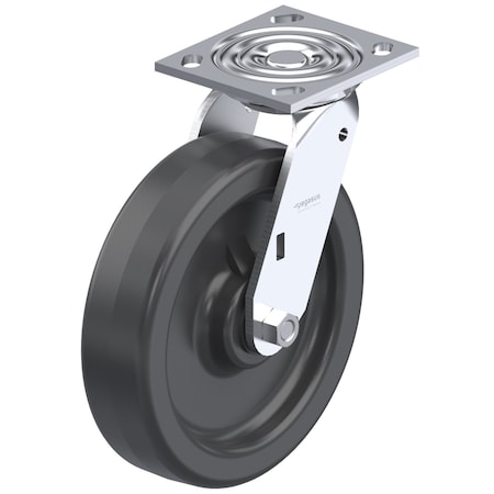 Zoro Select NSF-Listed Plate Caster, 1250 lb. Ld Rating, Roller P21S-PH080R-14