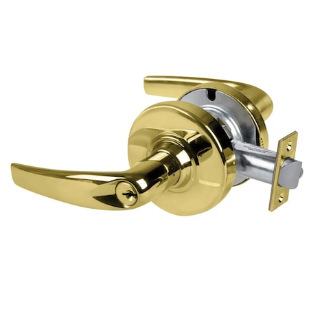 Schlage Grade 1 Electrified Cyl Lock, Storeroom Function, 12/24 VDC, Athens Lever, Bright Brass ND80PDEU ATH 605 RX