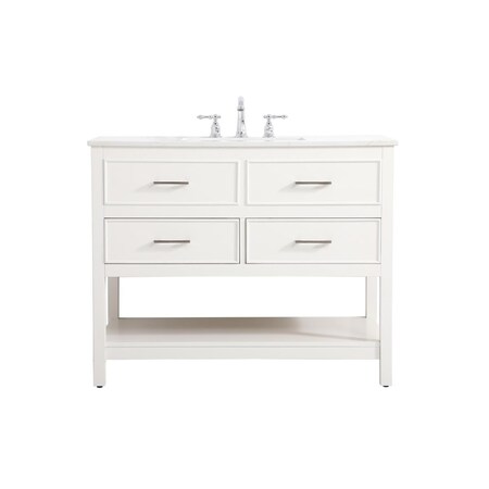 Elegant Lighting 42 in. Single Bathroom Vanity, White VF19042WH