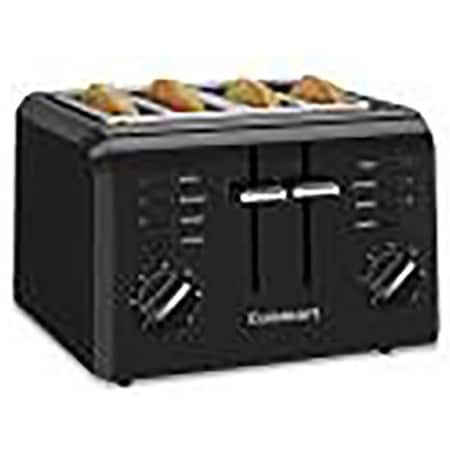 Cuisinart CPT-142BK Toaster, 4-Slice, 7, Button, Dial, Lever Control, Plastic/Stainless Steel, Black CPT-142BKP1