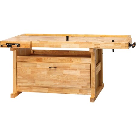 Grizzly 80" Euro-Style Butcher Block Workbench w/ Cabinet T34093