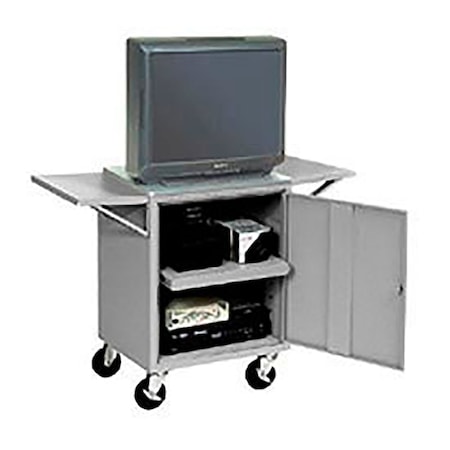 Global Industrial Set Of 2 Gray Side Shelves For Security Audio Visual Cart F10693GY