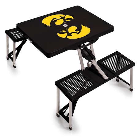Picnic Time Family Of Brands Iowa Hawkeyes - Picnic Table Portable Folding Table, Black 811-00-175-224-0
