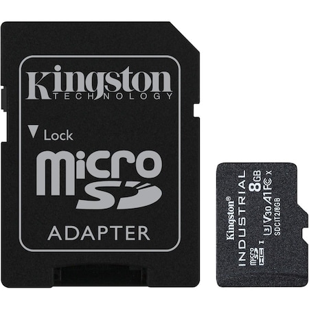 Kingston 8GB microSDHC Industrial C10 A1 pSLC Card + SD Adapter SDCIT2/8GB